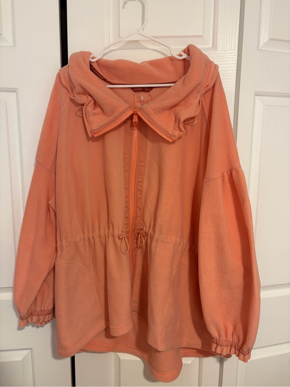 FP Movement by Free People Peach Zip-Up Teddy Fleece Jacket